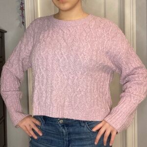 Wild Fable pink/lavender cable knit sweater